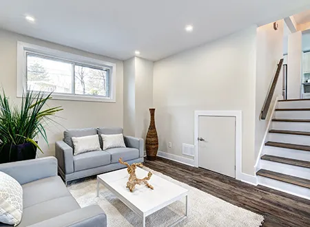 Base Basement Remodeled into small sitting room