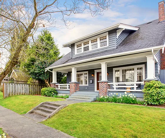 House front with yard